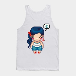 Hello Sailor Pixel Art Girl Tank Top